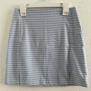 Brandy Melville blue and white checkered skirt.                       Size small